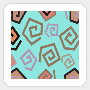 Moroccan Tile Design | Turquoise and Brown Sticker